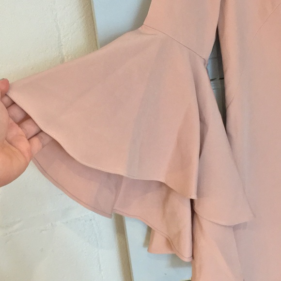 Milly Blush Pink Dress with Bell Sleeves - Picture 3 of 7